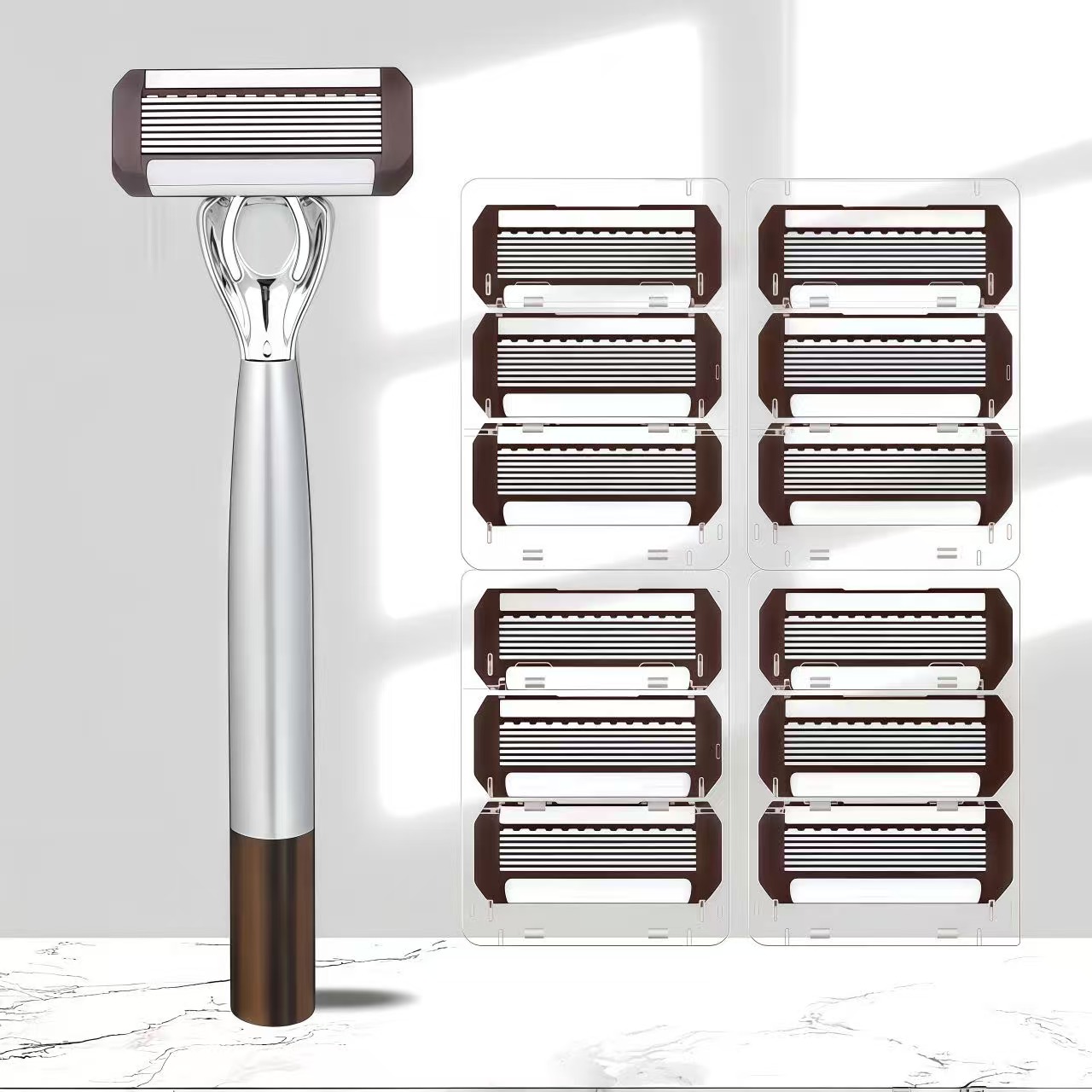 [캬오유] 남성 강력한 면도기 신형 페이스 8중 면도날 처계로 매끈한 피부 수동, 1세트, 12개입 10,900원