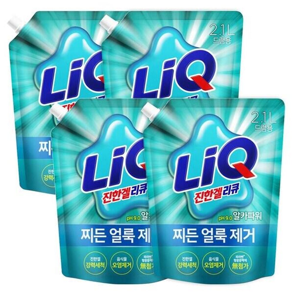 리큐 진한겔 알카파워 드럼용 액체 세제 액상형 세탁세제 리필 2.1L 4개 43,910원