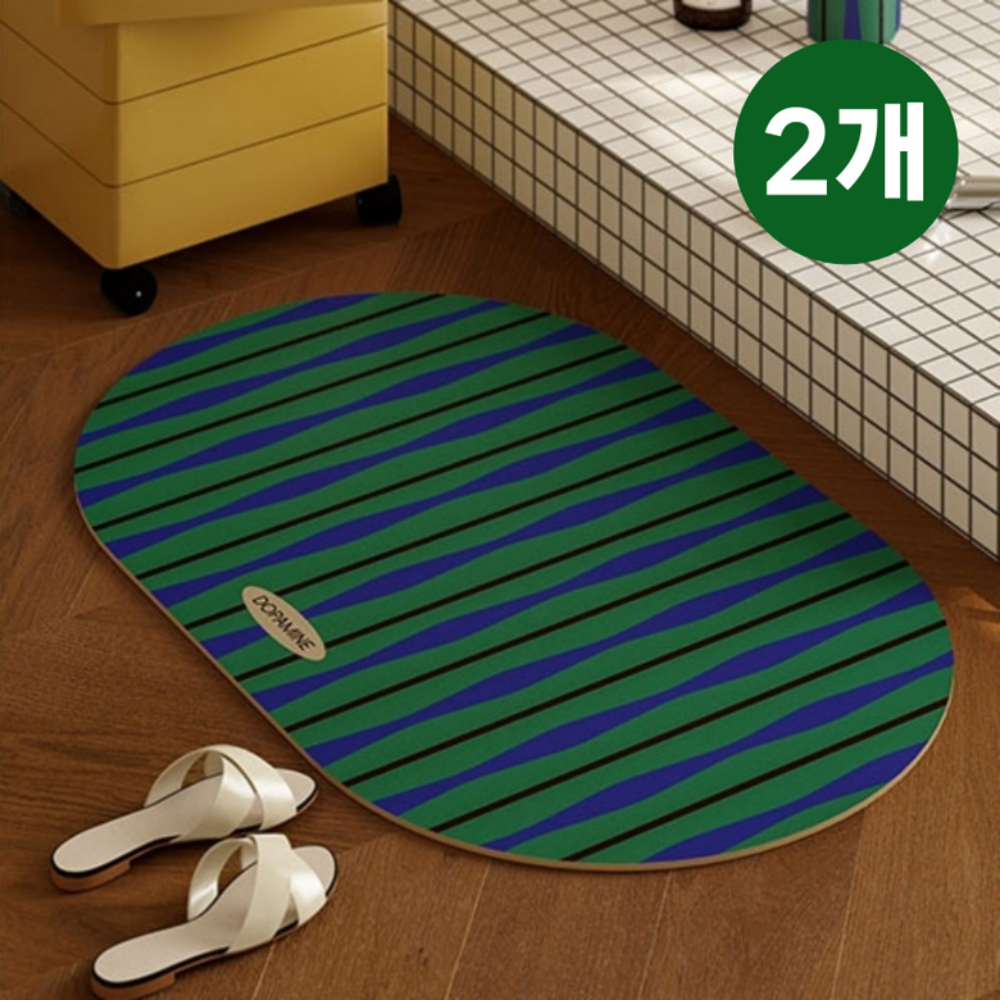 조이제이 빨아쓰는 화장실 욕실매트 규조토 발매트, 2개, 포레스트그린, 현재가 13,820원