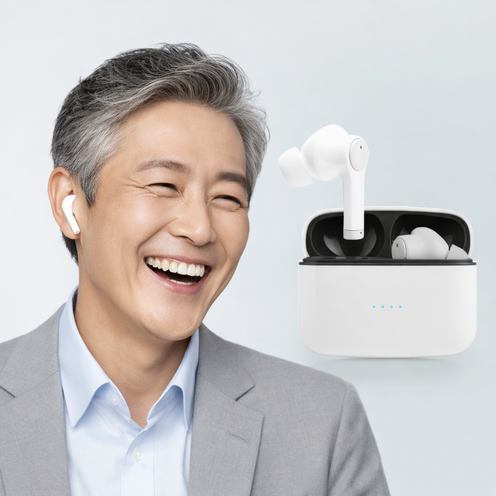 [신제품] 청아 디럭스 음성증폭기/ TS-22/ 무선 블루투스 이어폰/ 충전식/ 소리증폭/ 음량조절, 화이트, TS-22 218,000원