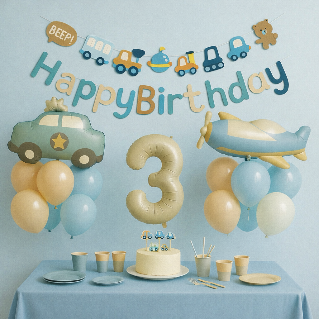 블루 자동차 비행기 남아 파티 풍선세트 19,000원