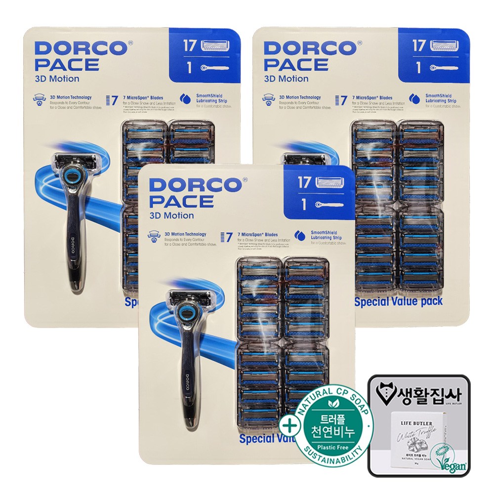 도루코 페이스 3D모션 면도기세트 + 천연비누 코스트코 116,400원
