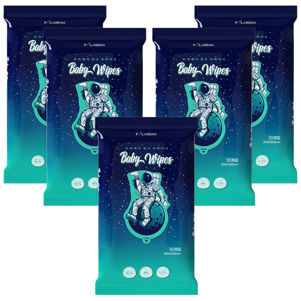 [폴라레나] 땀냄새제거 항균 무자극 샤워티슈, 60g, 10매입, 5개 19,700원