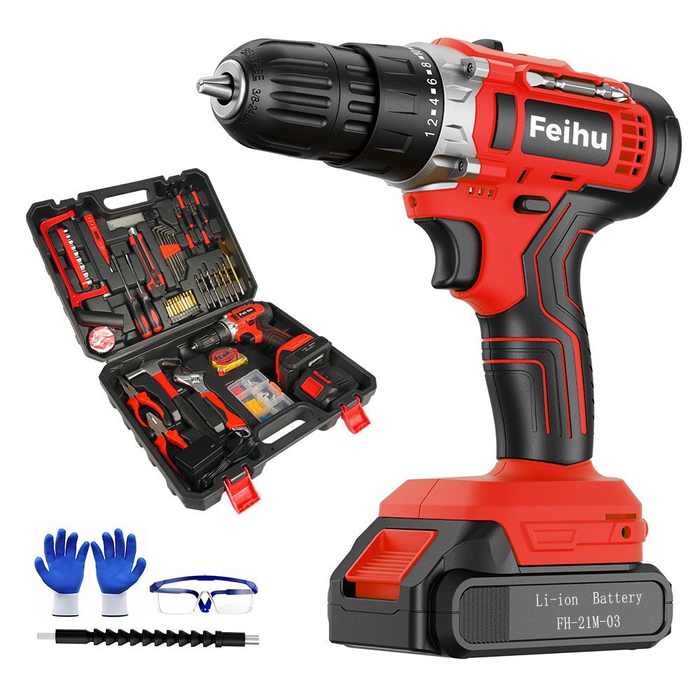 21V 무선 전동드릴 충전식 가정용 드릴 드릴비트 풀세트 DIY 전동공구, 1개 219,000원