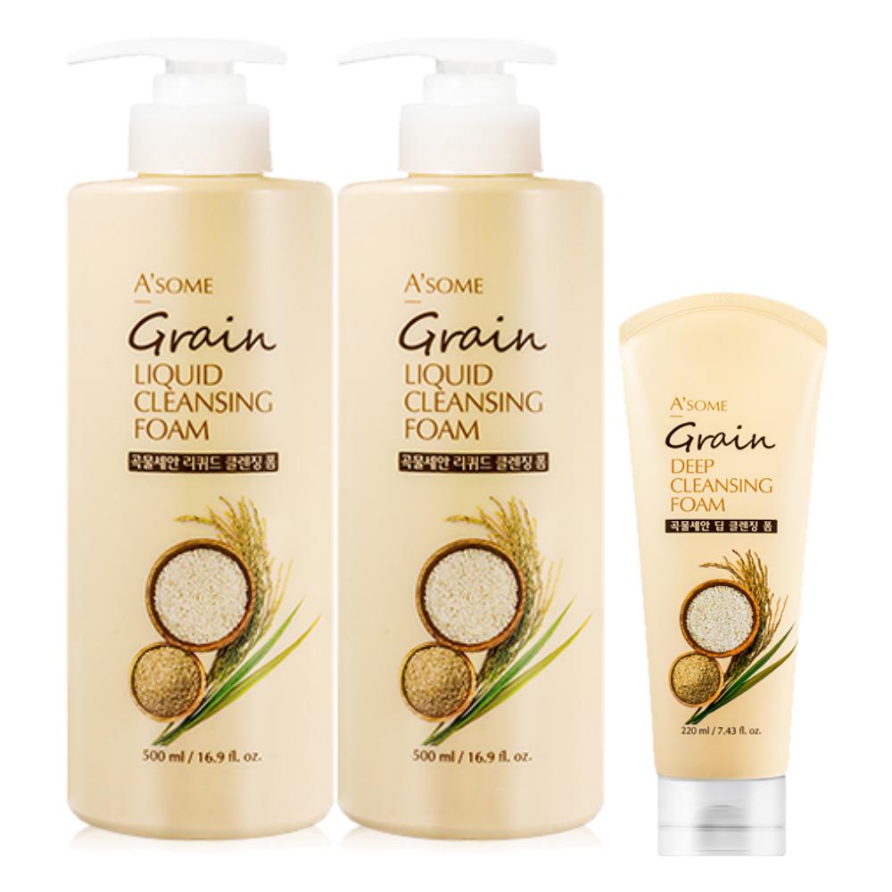 곡물세안 딥 클렌징폼 폼클렌징 500ml 2개 + 220ml 1개 16,510원