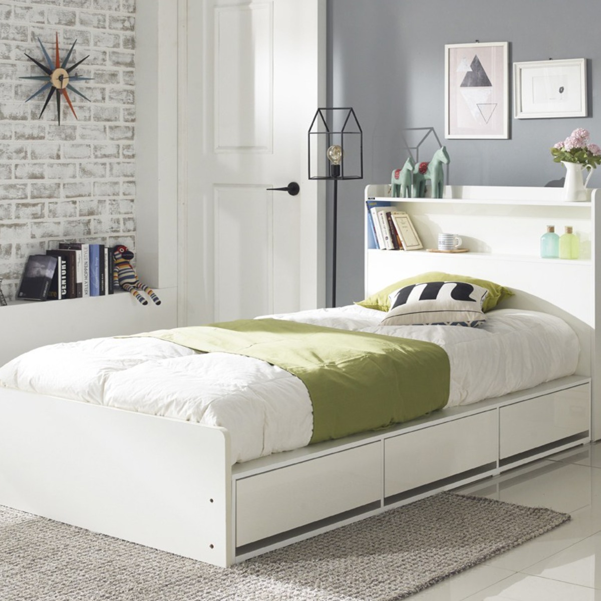 (매트포함)보루네오 100%국내제작 LED 멀티수납 고급형 통서랍 침대프레임 SS Q+독립스프링 유로탑 세트(수도권 희망일배송,방문설치), 05.카이언(화이트) 독립스프링 유로탑 568,000원