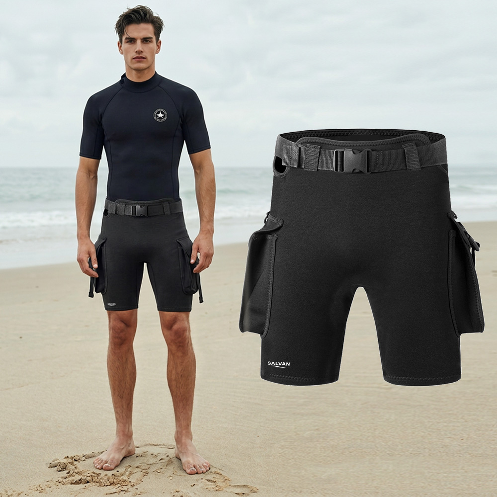 네오프렌 스쿠버 다이빙 바지 카고 포켓 웻슈트 반바지, 블랙 39,000원