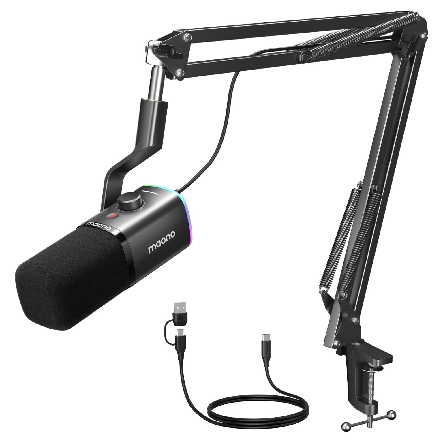 마오노 원터치 음소거 USB XLR 다이나믹 마이크, PD100XS, 블랙 76,900원