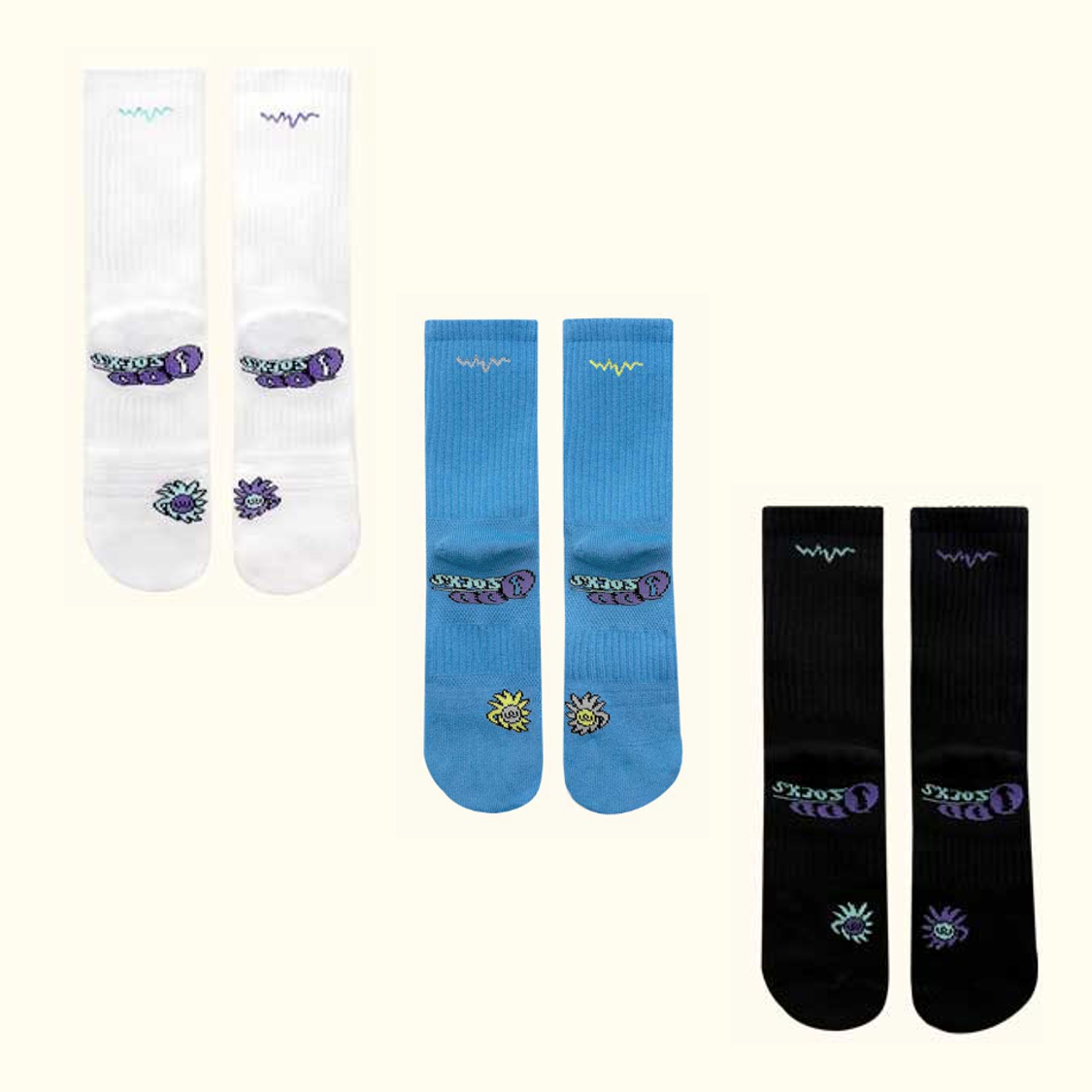 [오드삭스] 쿨맥스 퍼포먼스 컬러 러닝 크루 삭스 37,600원