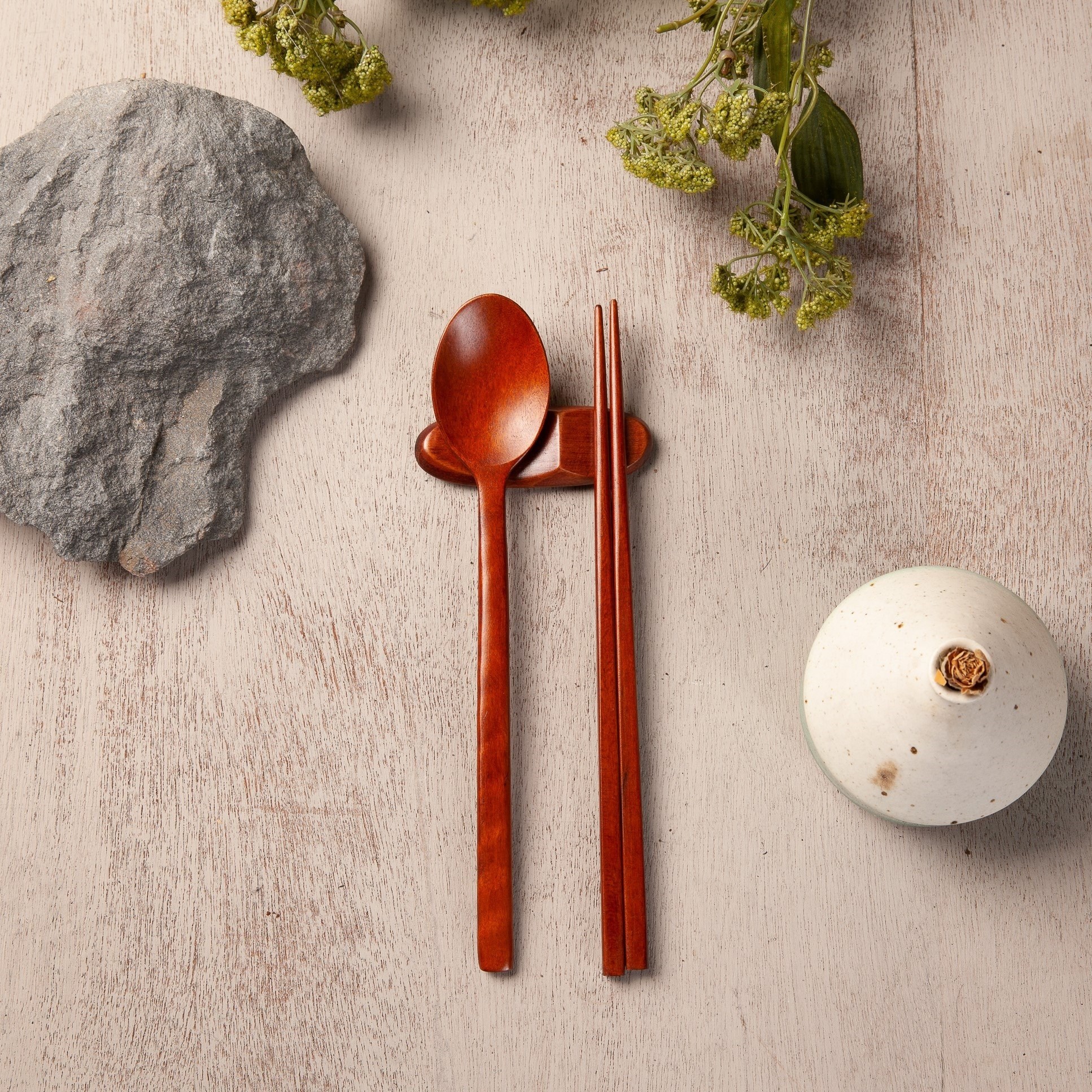 하마공방 고급 대추나무 천연옻칠 수저세트, 숟가락+젓가락+수저받침대(추가), 1세트 7,250원