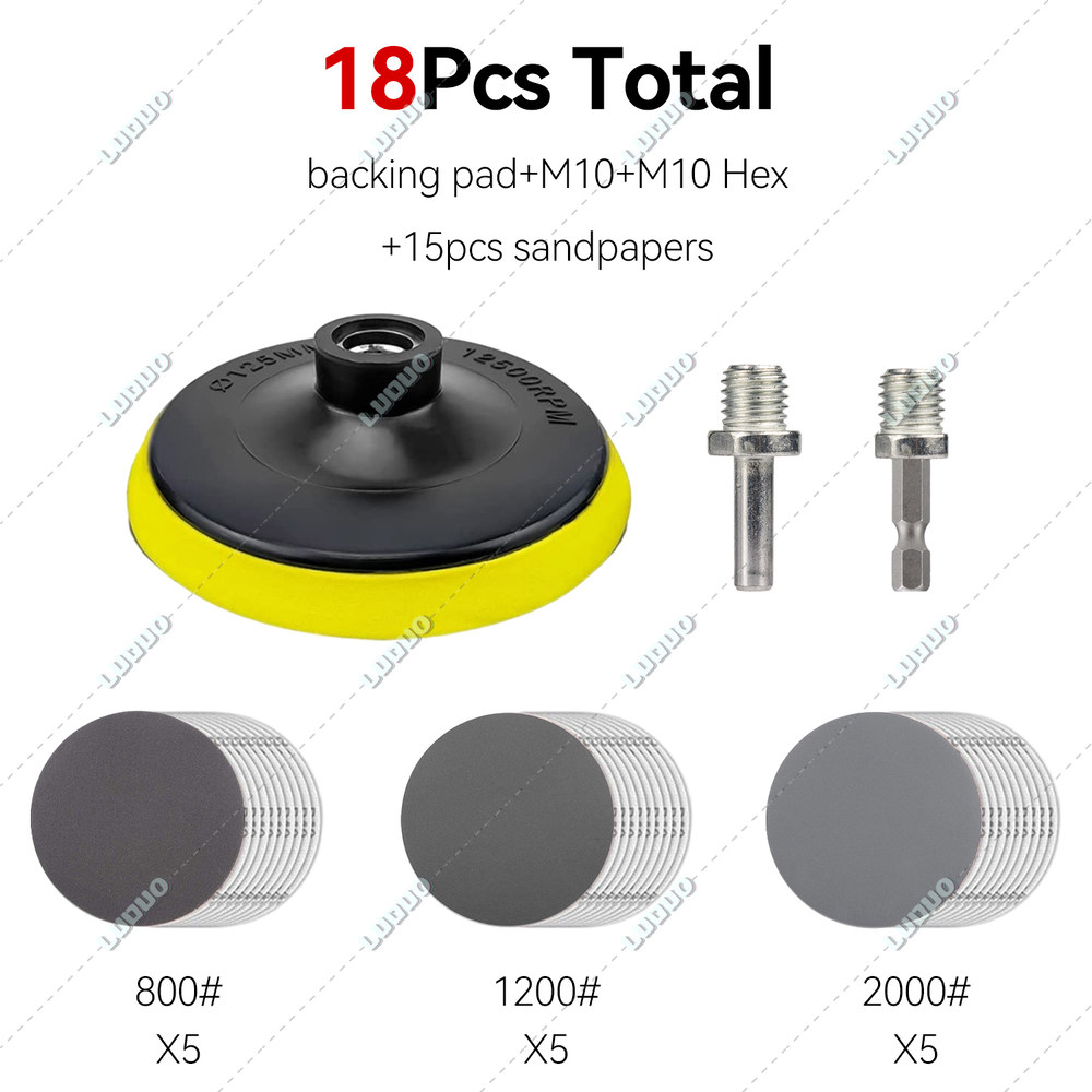 차량 광택 패드 소모품 자동차 디테일링 디스크 왁싱 스폰지 키트 M10 드릴 어댑터 기 헤드라이트 복원용 사포 3 인치 18,100원