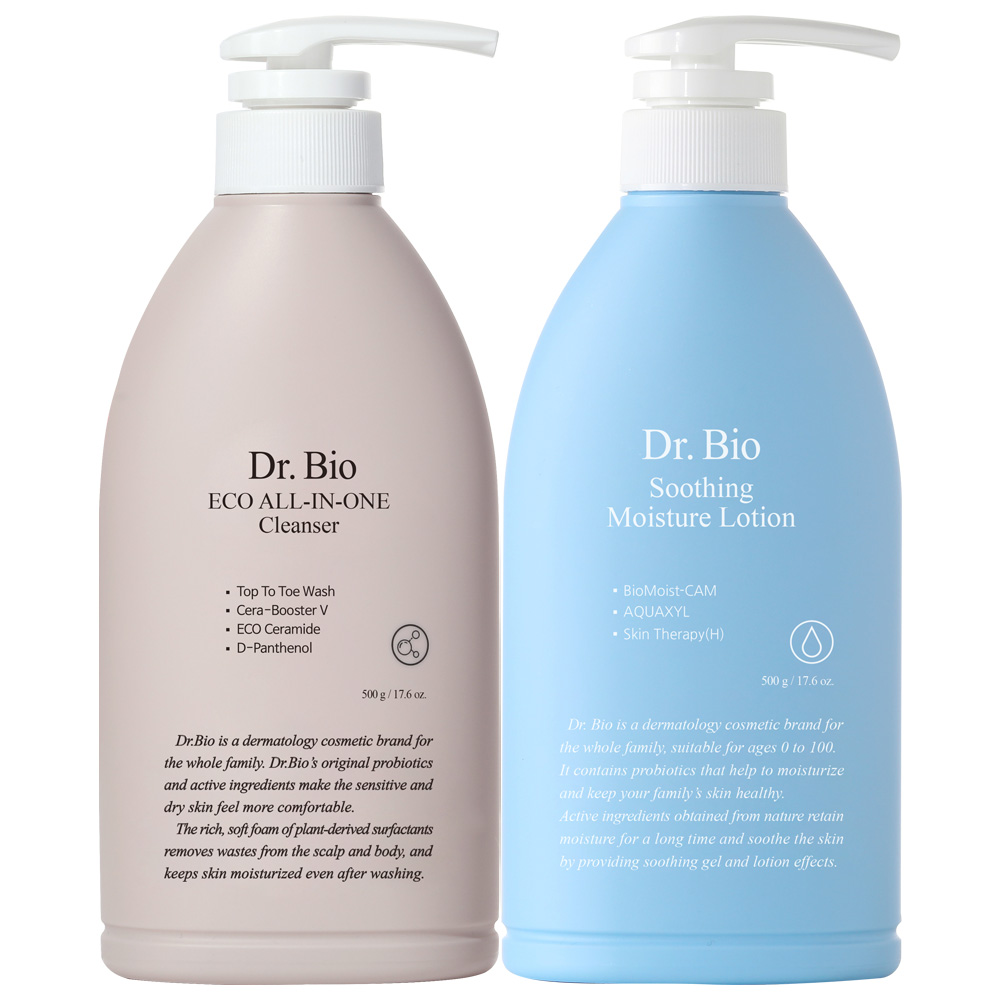 닥터바이오 수딩 페이스 앤 바디로션 500g+올인원 워시 500g 36,900원