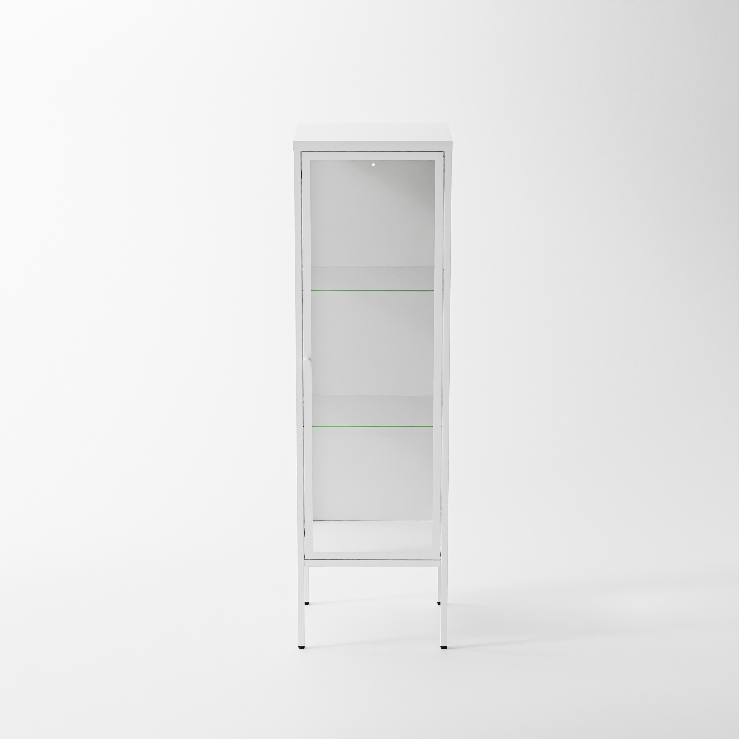 비유가구 Juno 1문 유리 장식장, 흰색 89,990원