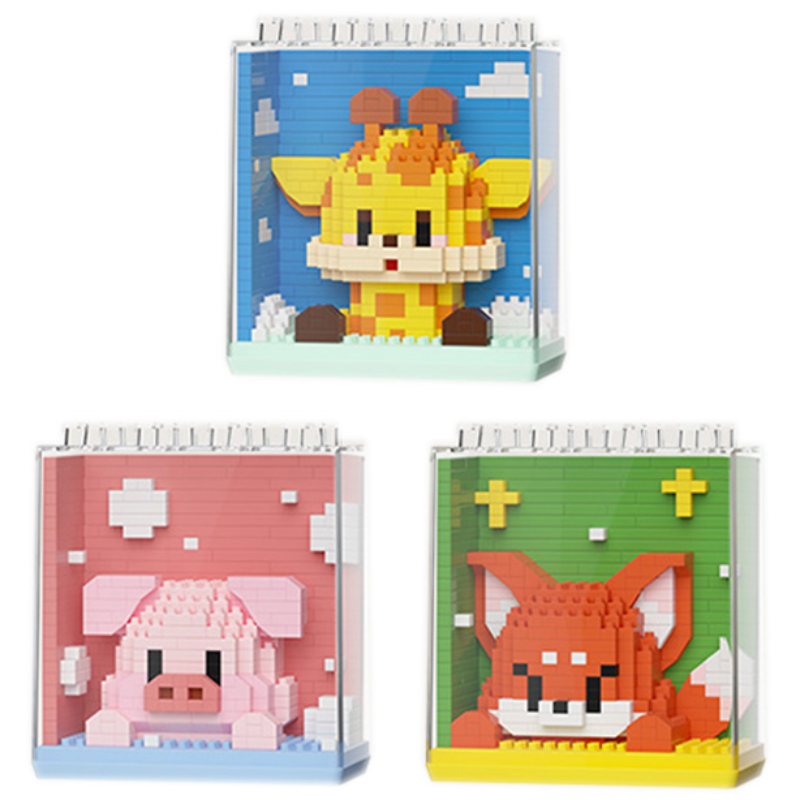 심아트 미니블럭 나노블록 동물 3종 D형, 1세트, 혼합색상 19,000원