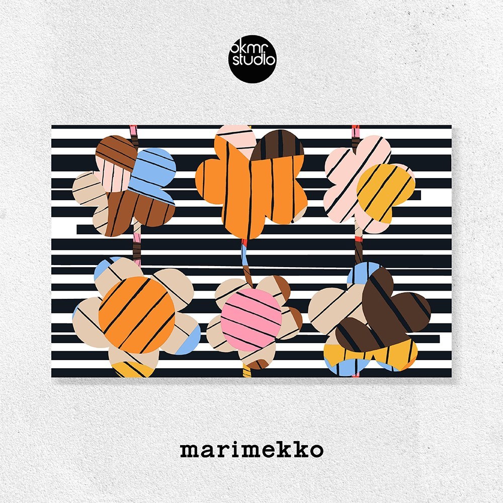 마리메꼬 솜마르 꽃그림 멀티컬러 일러스트 대형 패브릭액자 397,500원