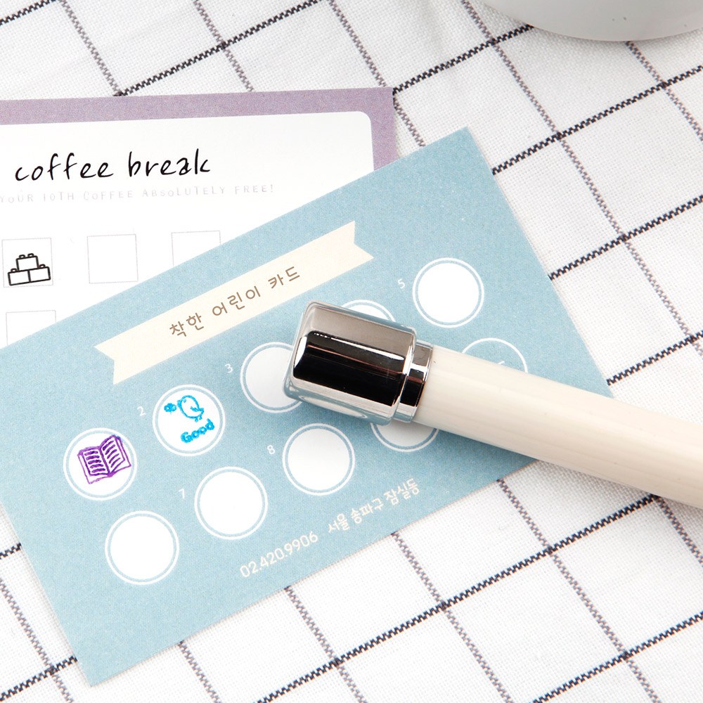 디자인아지트 주문제작 네임스탬프밀키 롱 Large 스탬프, 잉크_파랑, 1개 14,000원