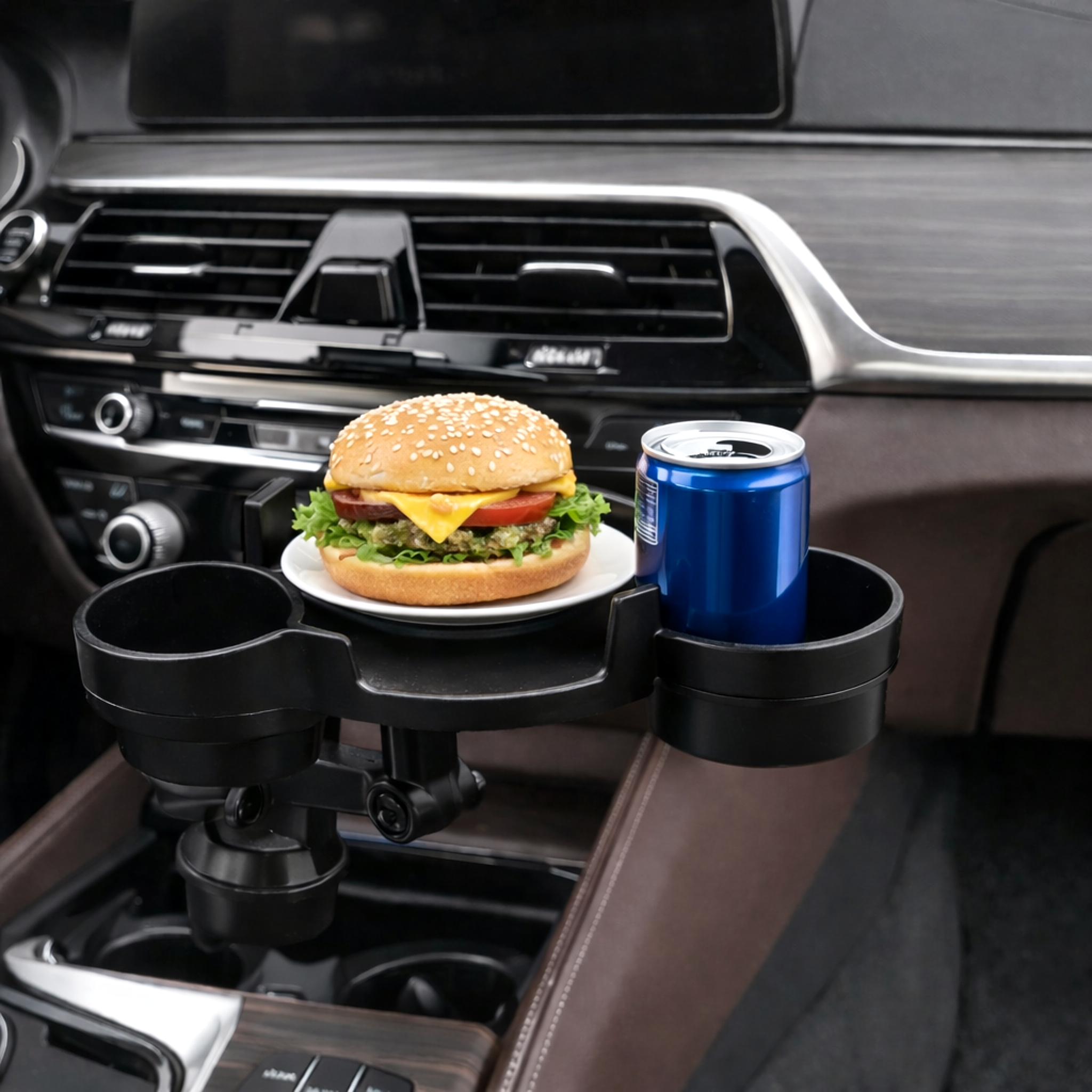 [회전/각도조절] 차량용 컵홀더 거치대 차량용 트레이 차량용 테이블 자동차 컵홀더, 블랙, 1개 28,900원