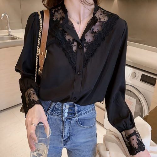 리얼제이드 레이스 쉬폰 셔츠 블라우스 26,800원