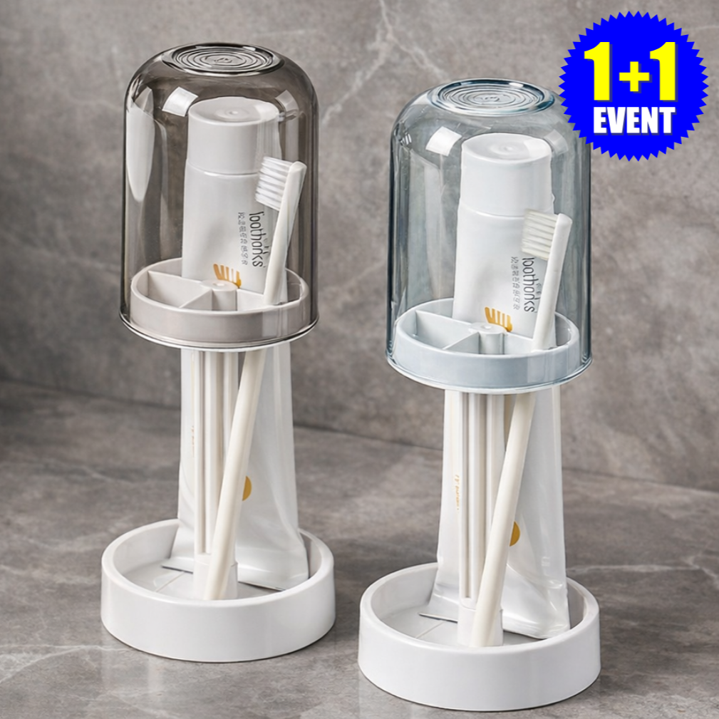 라운드데이 거꾸로 물빠짐 양치컵 칫솔거치대 2P, 1세트, 그레이+블루 12,100원