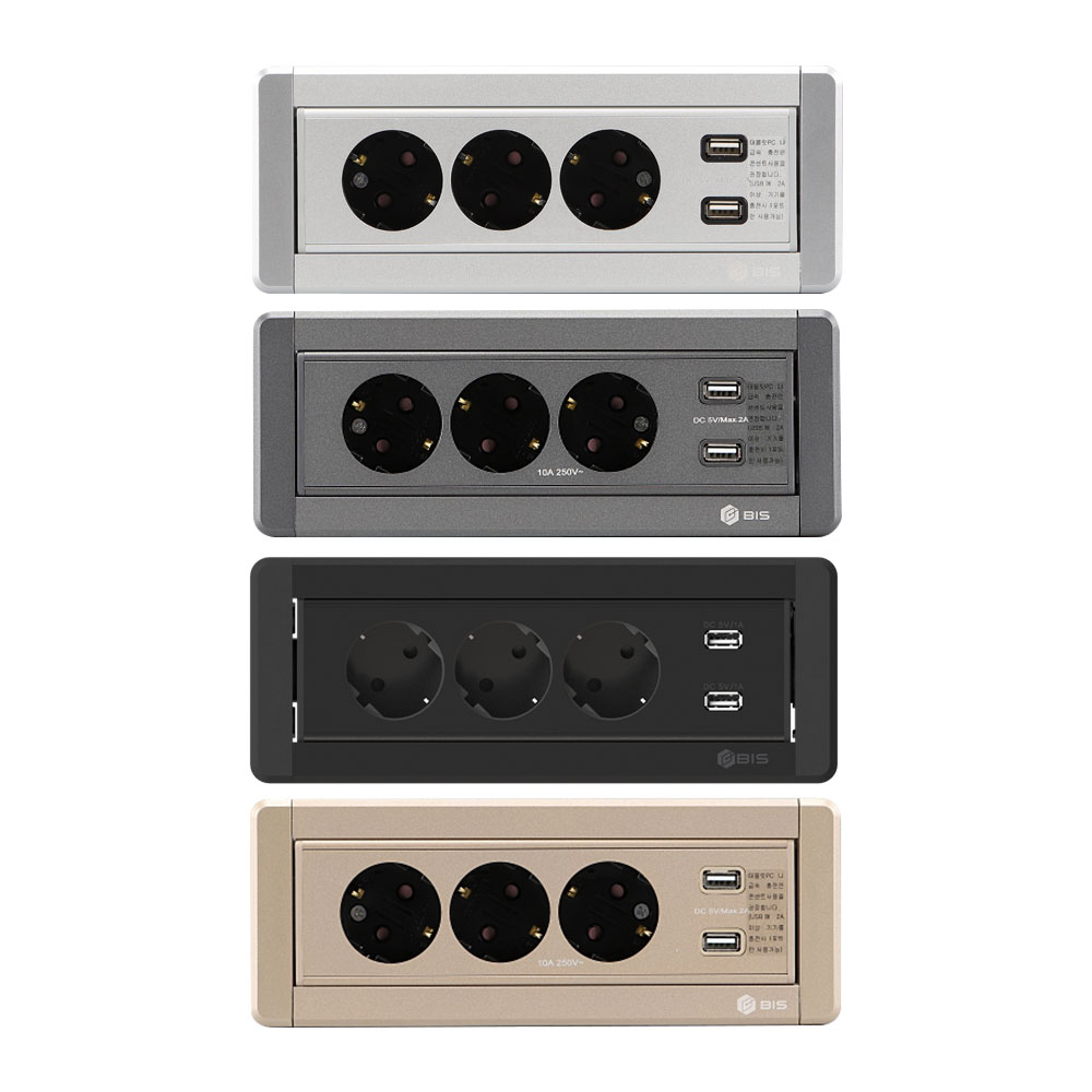 3구 수동 멀티 회전 콘센트 가구형 USB 유선충전 포트 빌트인 회전형 95,500원