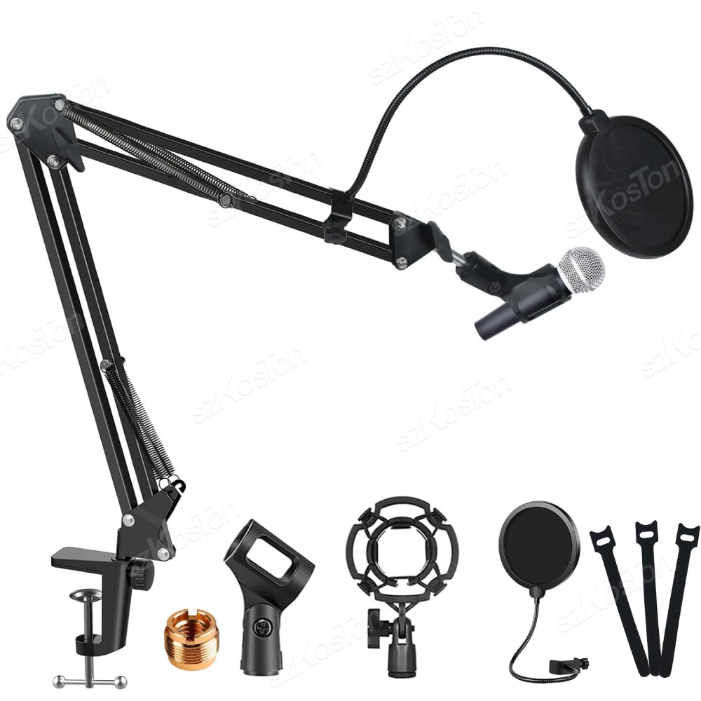 Shure SM7B SM58 AM8 A8 A6V K658 마이크용 팝 필터 범용 마이크 스탠드 키트 서스펜션 가위형 붐 암 29,660원