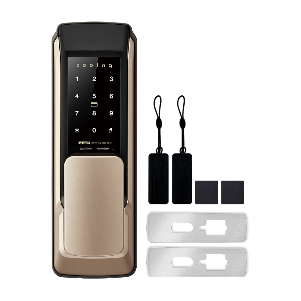 쿠잉 무타공 푸시풀 디지털 도어락 본품+보강판 세트, DL-D02GD, 방문설치, 현재가 119,000원