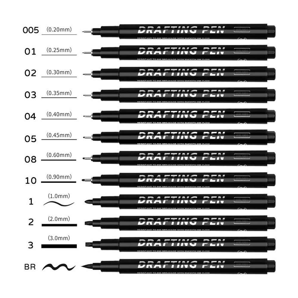 미니플 드로잉 니들펜 세트, 12개입 19,800원