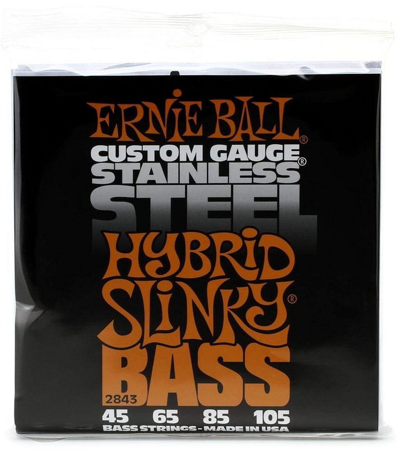 Ernie Ball Hybrid Slinky 스테인리스 스틸 베이스 기타 스트링, 45-105 게이지 (P02843) 48,500원