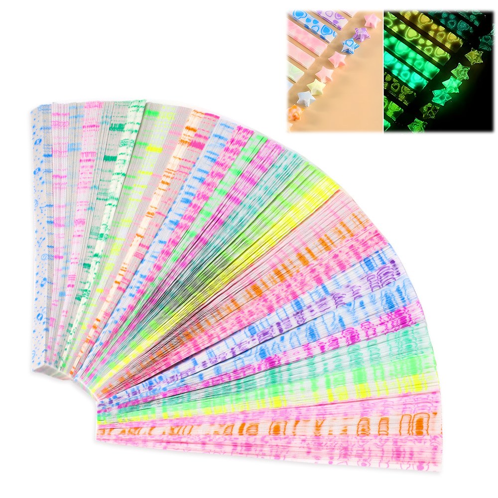 BUZOO 양면 별 종이접기 멀티페이퍼 야광 십이성좌 네잎클로버 하트, 별자리+네잎클로버+하트 각 210개 총 630개, 10색 13,800원