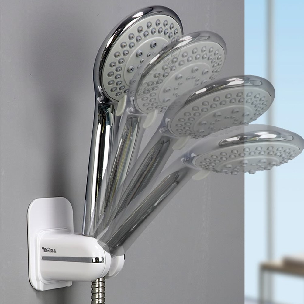 무타공마켓 화이트 4단 각도조절 샤워기거치대 샤워기 헤드 걸이 홀더, 1개 10,000원