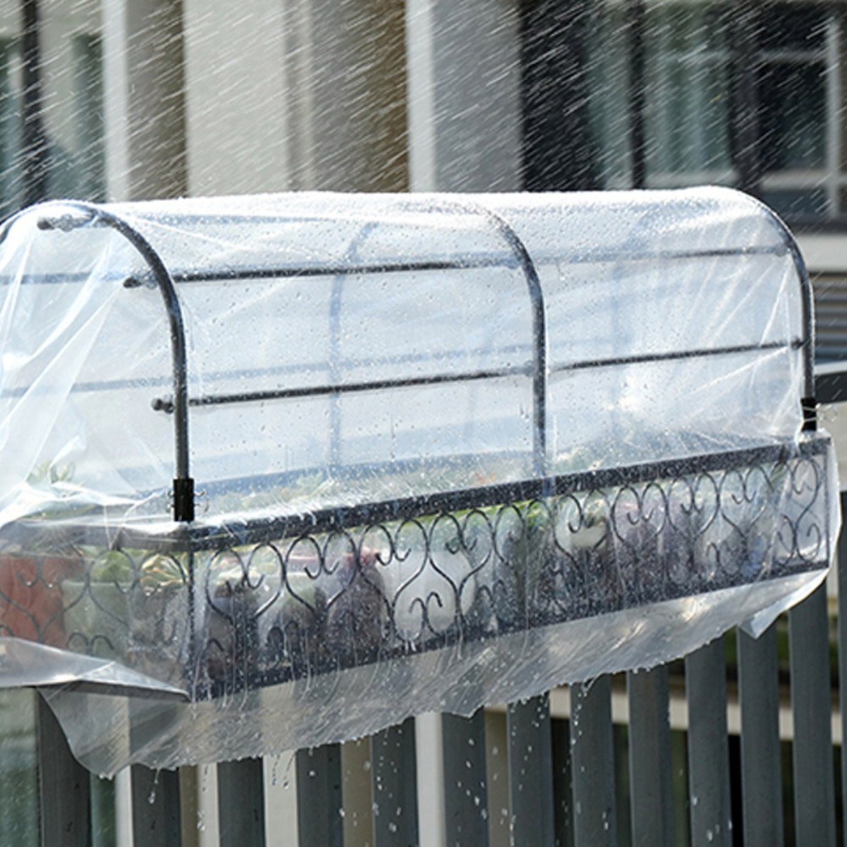 모칸도 베란다 화분걸이+하우스거치대 세트 100x20cm 난간용고리, 일반 블랙, 1개 58,900원