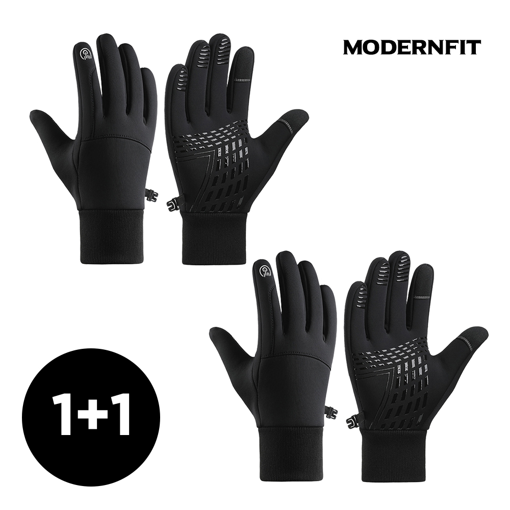모던핏 방한 방수 손가락터치 장갑, 블랙+블랙 16,500원