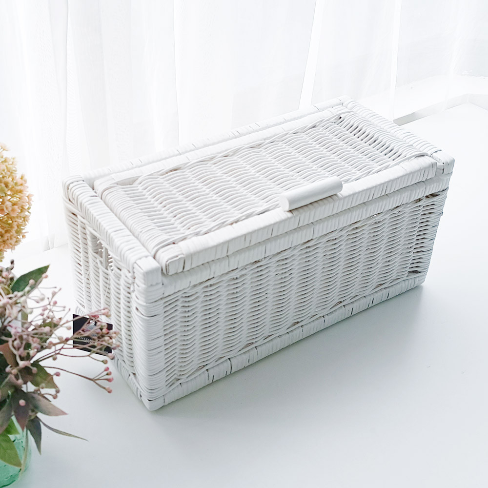 메종인다라탄샵 고급 등나무 직사각 뚜껑 수납 라탄바구니 N020W 14,440원