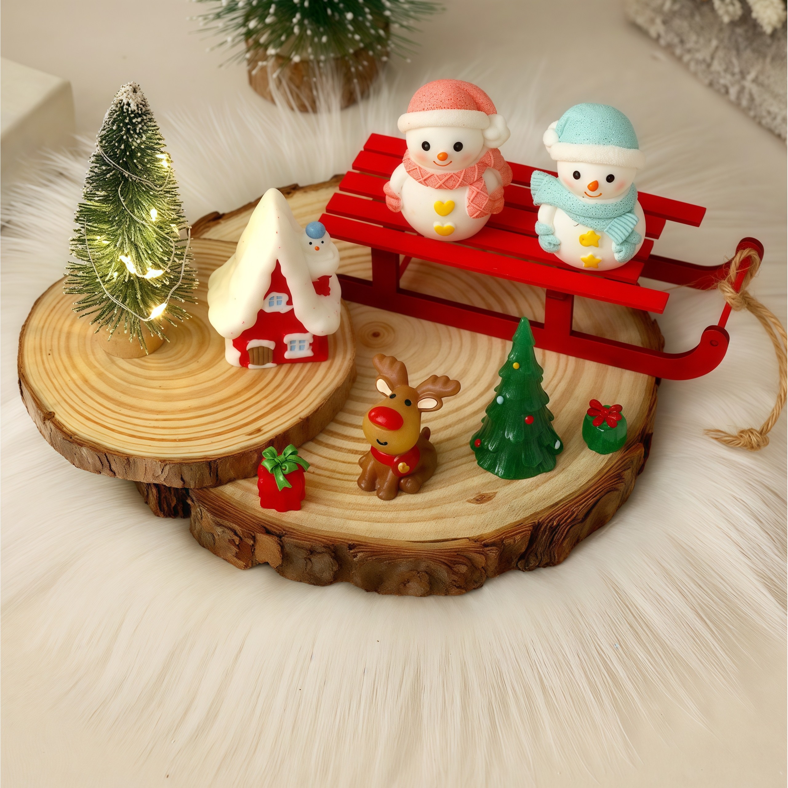 ROOICE 크리스마스 미니어처+LED조명+원형담요 12종장식소품YUI-4 15,900원