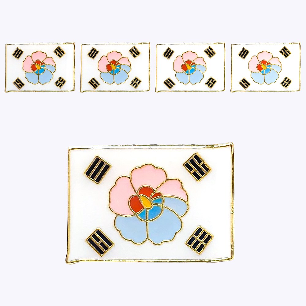 군인 뱃지 / 스퀘어 무궁화 태극기 뱃지 BG005 5P 세트 19,900원