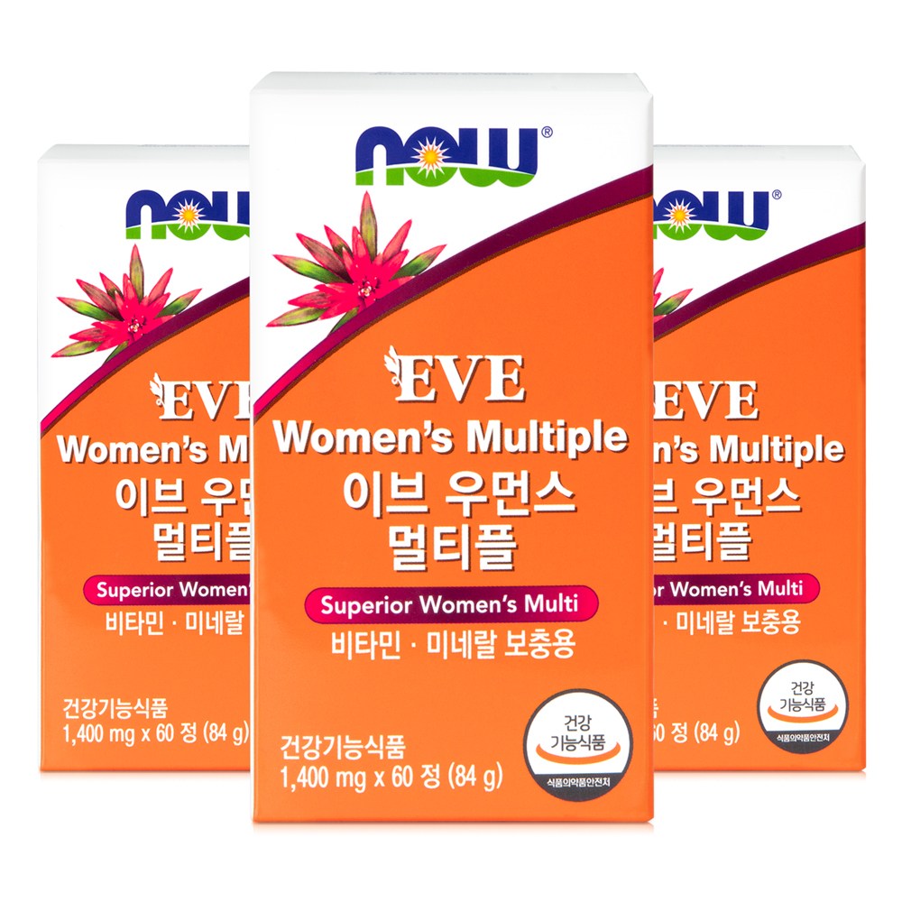 나우푸드 이브 우먼스 멀티비타민 60정 3박스 6개월분, 60정, 3박스 69,000원