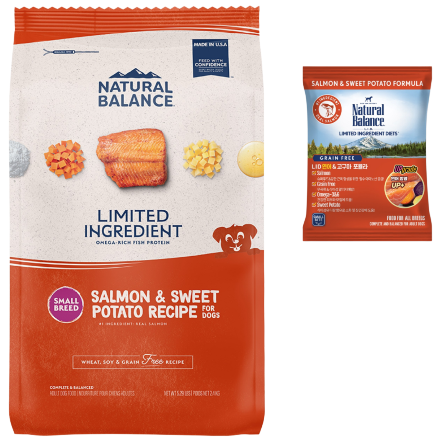 내추럴발란스 독 그레인프리 연어&고구마 스몰 2.4kg 샘플, 2.43kg, 1개, 연어+고구마 40,500원