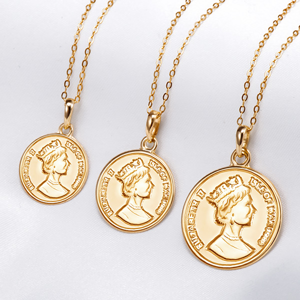 골드앤 18K 더퀸 엘리자베스 코인 목걸이 소/중/대 데일리 동전 코인 체인 목걸이 458,000원