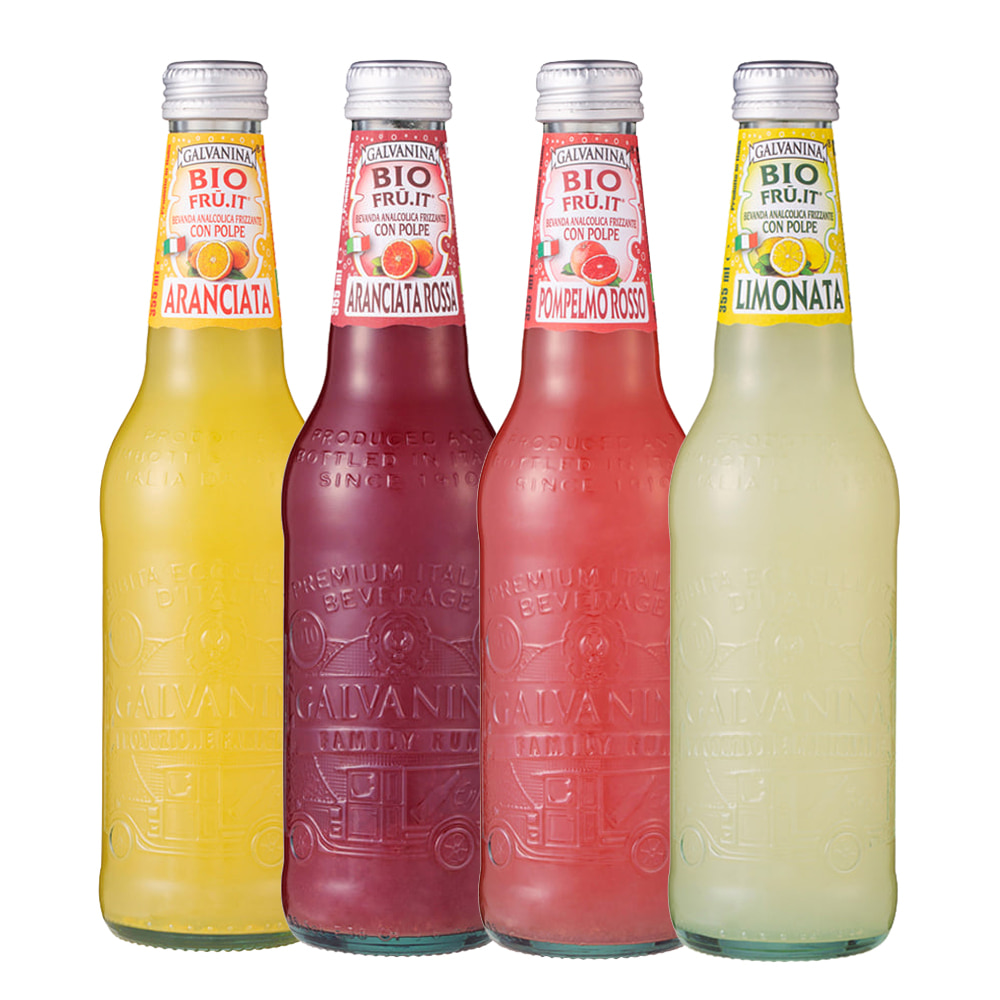 갈바니나 유기농 탄산음료 4가지맛(오렌지+블러드오렌지+자몽+레몬) 355ml x 12ea, 1세트, 355ml 45,900원