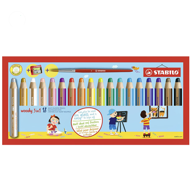 스타빌로 우디 3in1 색연필 18색세트 샤프너 붓 포함 859,600원