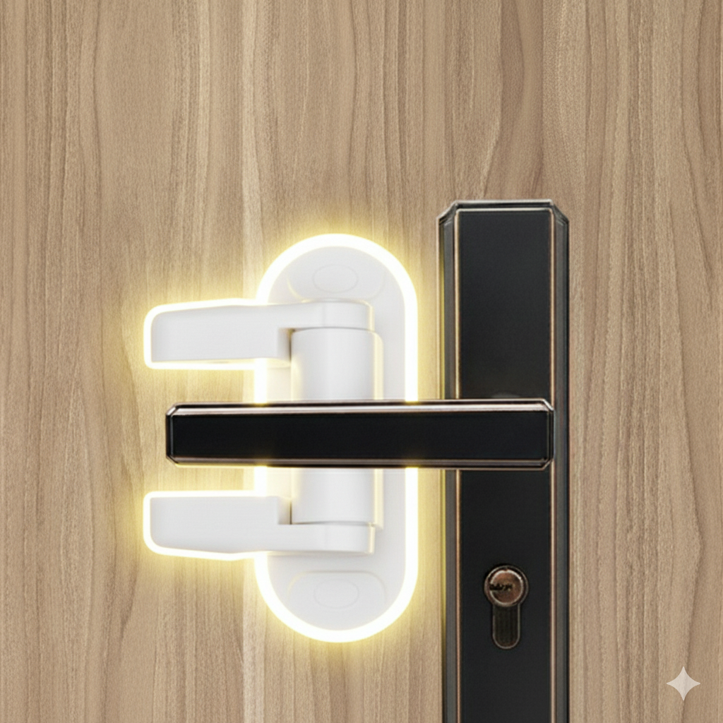 [필수템] 문열림 방지 아기 안전장치/현관문 안전고리 이중잠금 베란다 방문 손끼임 방지 문 잠금 고정 레버 핸들락 유아용 안전고리 안전잠금장치, 2개 19,440원