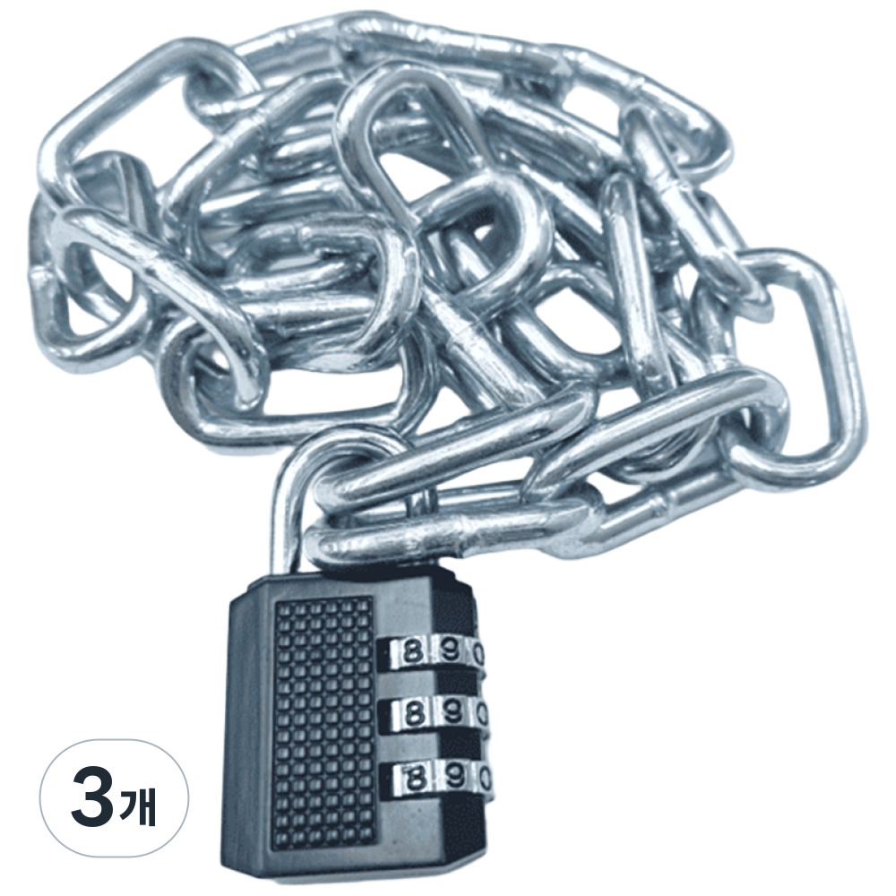 제이제이펫 체인 자물쇠 자전거 오토바이 쇠사슬 잠금장치 73cm, 3개, 실버 38,700원
