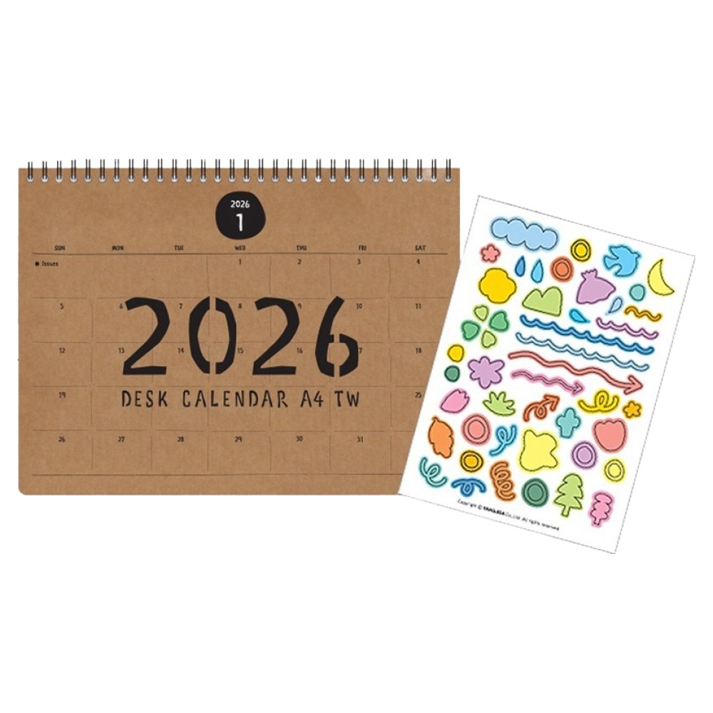 양지다이어리 2026 데스크 카렌다 A4TW, 혼합색상, 1개 9,840원