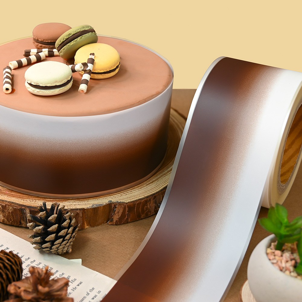 베이커리 생일 케이크띠지 폭8cm 무광 그라데이션 케익 무스띠 초코 1롤, 1개 11,000원