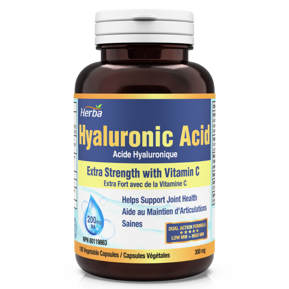 먹는 히알루론산 200mg 100식물성캡슐 고분자 저분자 하이알루론산 비타민C100mg 함유 허바 캐나다, 100캡슐, 1개 43,510원