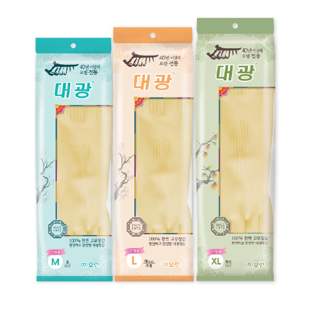 [오런장갑] 대광 식품용 고무장갑, 아이보리, 중(M), 3개 7,300원