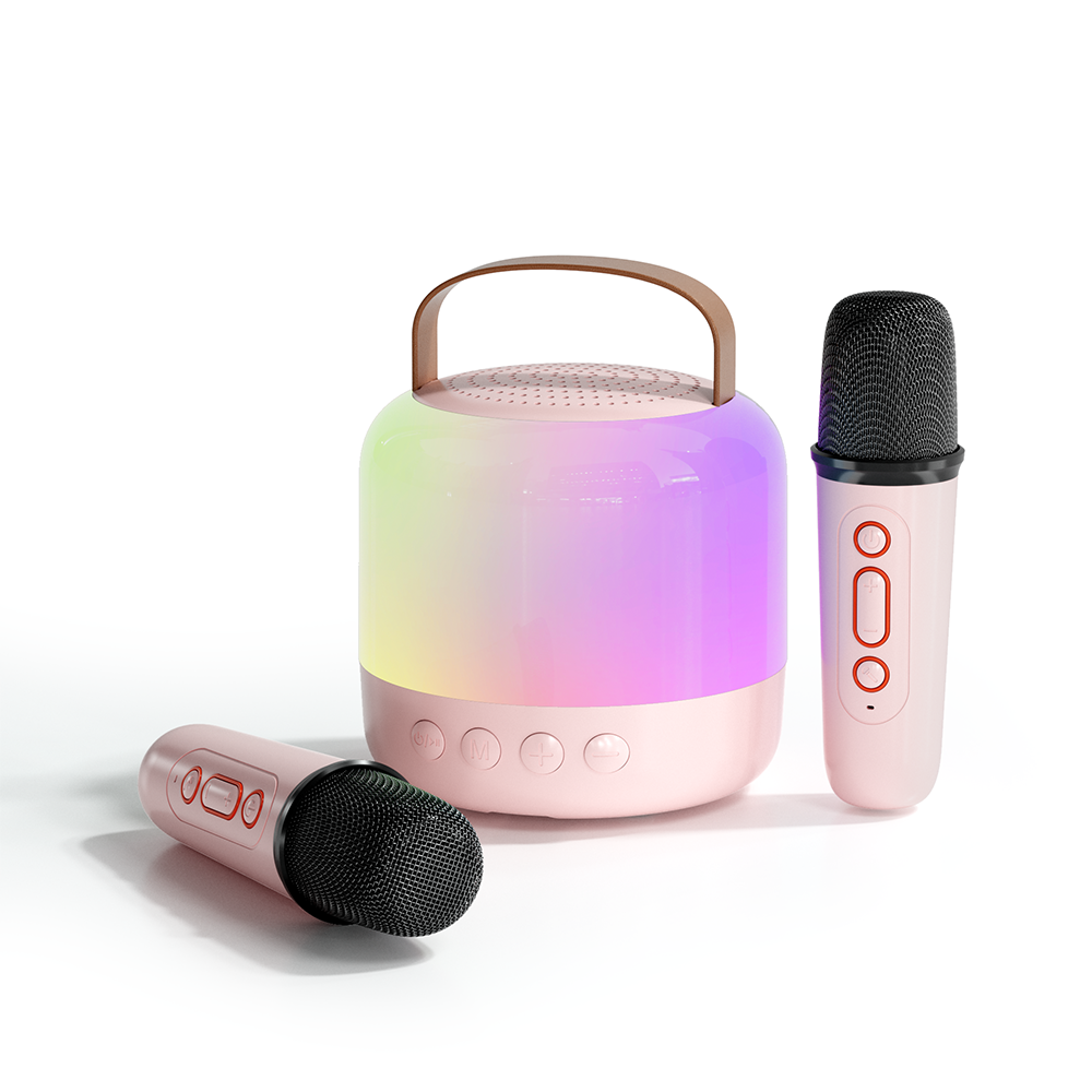 NICESUN 무드등 블루투스 스피커 휴대용 노래방 무선 마이크 세트 페스티벌 선물 Y6, 핑크 55,000원
