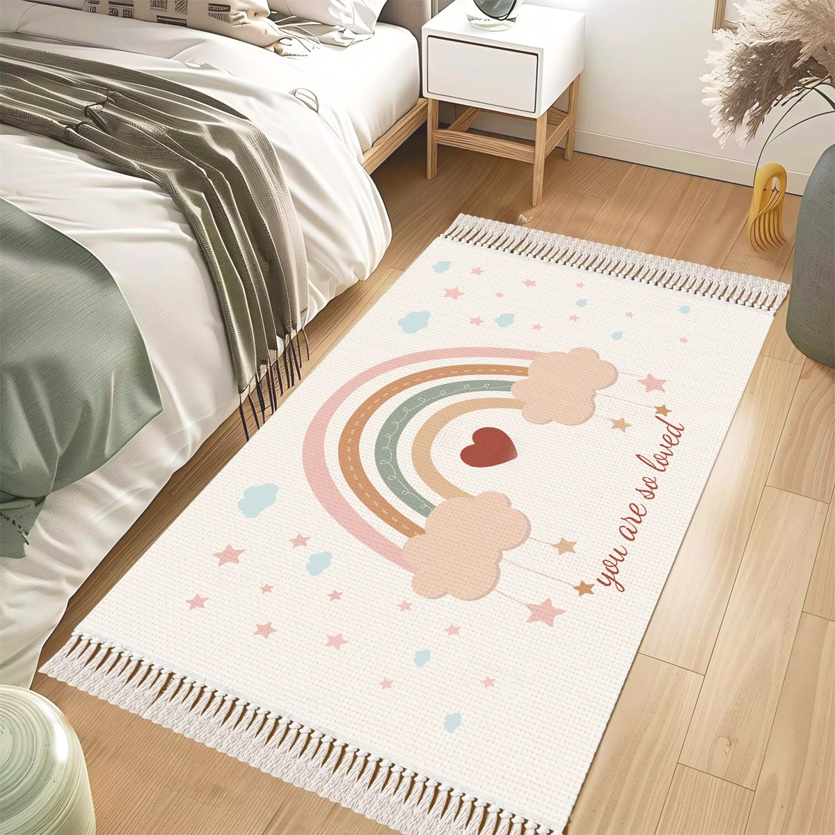 무지개 프린팅, 짠 러그, 거실, 침실, 미니멀리스트 홈 데코 카펫 38,990원