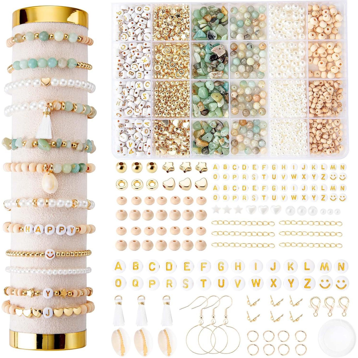 비큐리어스 천연석 올인원 쥬얼리 DIY 키트, 1개, 세이지민트 23,800원