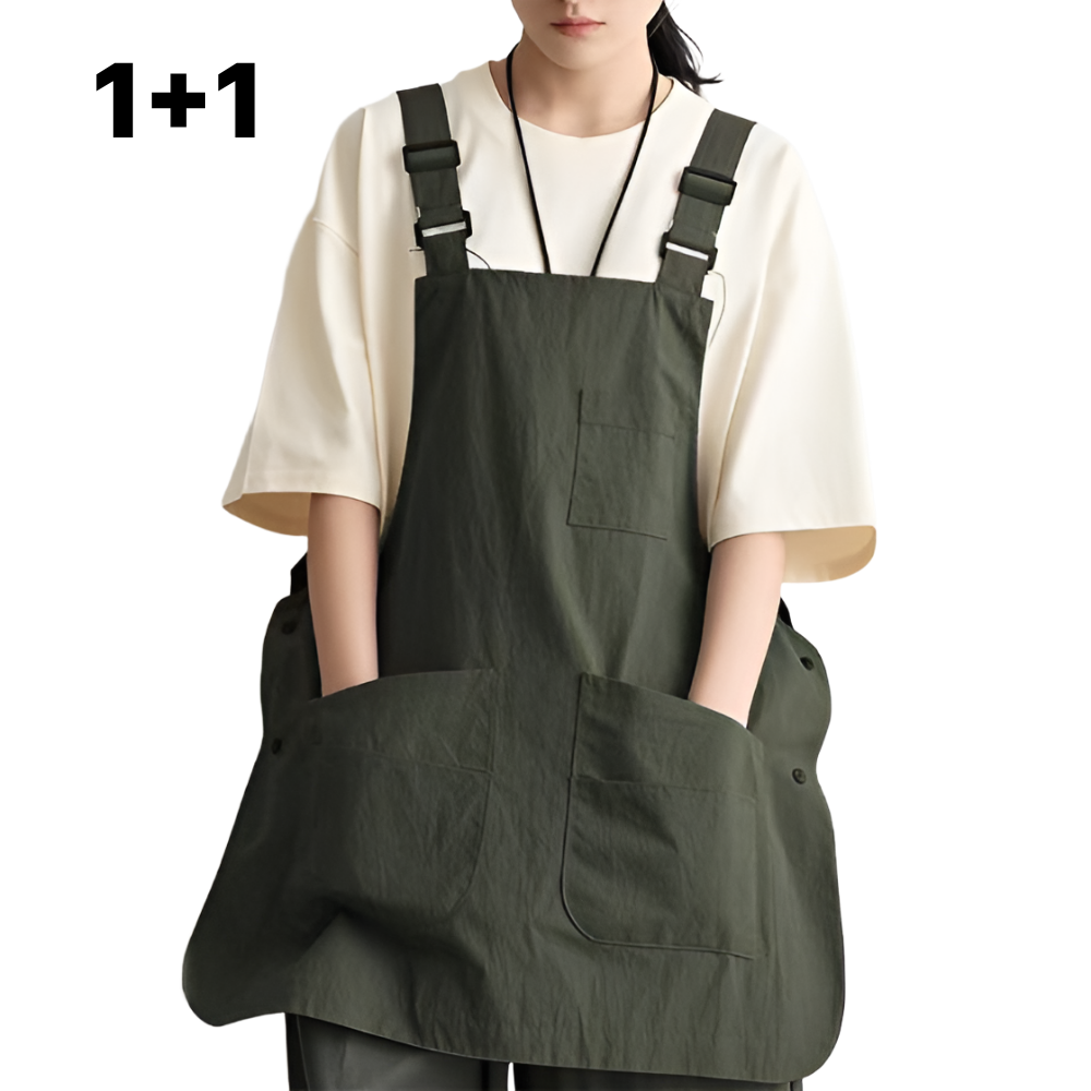 누아니 카페 바리스타 편한 방수 앞치마 1+1, 1개, 딥카키+딥카키 34,000원